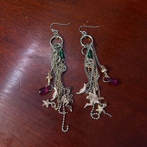 Elegant Gold and Green Charm Earrings